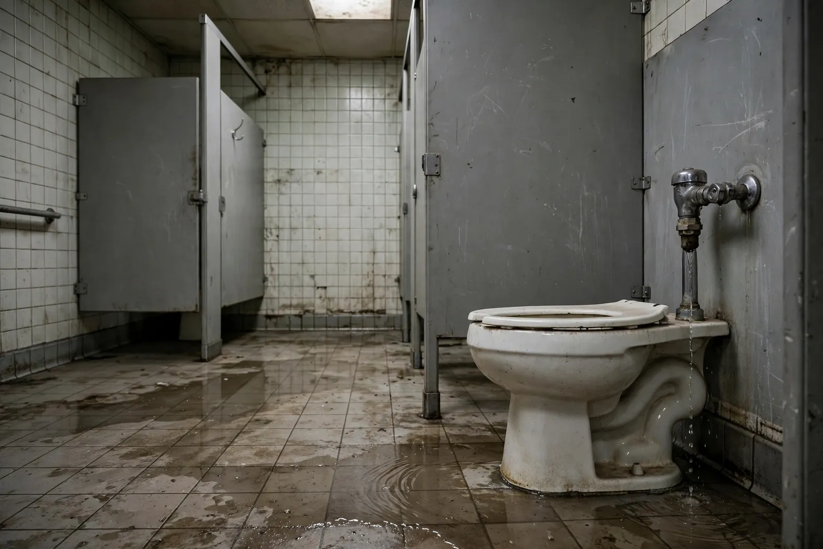 Before photo, Restroom Repair at an Office Suite in St. Charles, by Waldorf Plumbing Company