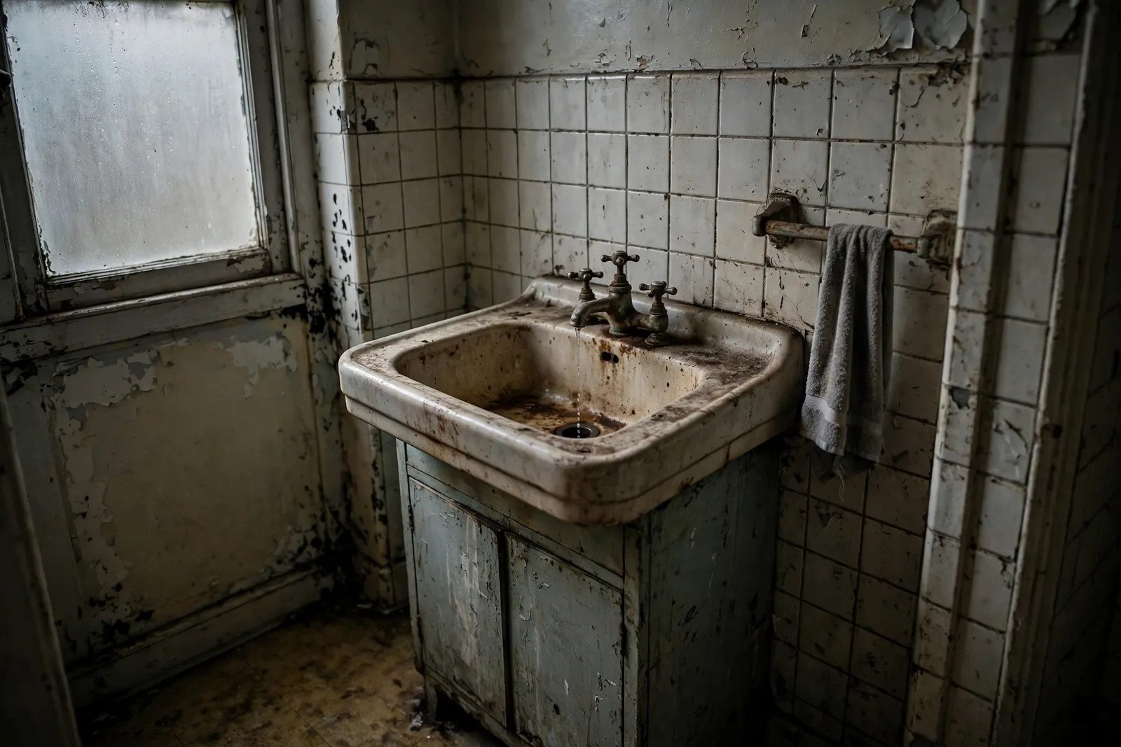 Before photo,  Plumbing Turn at a Rental Home in Carrington, by Waldorf Plumbing Company